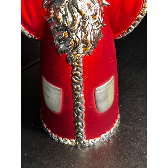 Red Silver Tabletop Santa Claus Arms Out Vtg READ - Picture 4 of 16